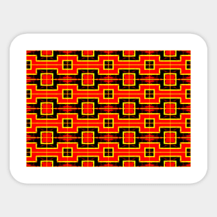 Red and Black Squares Pattern Sticker